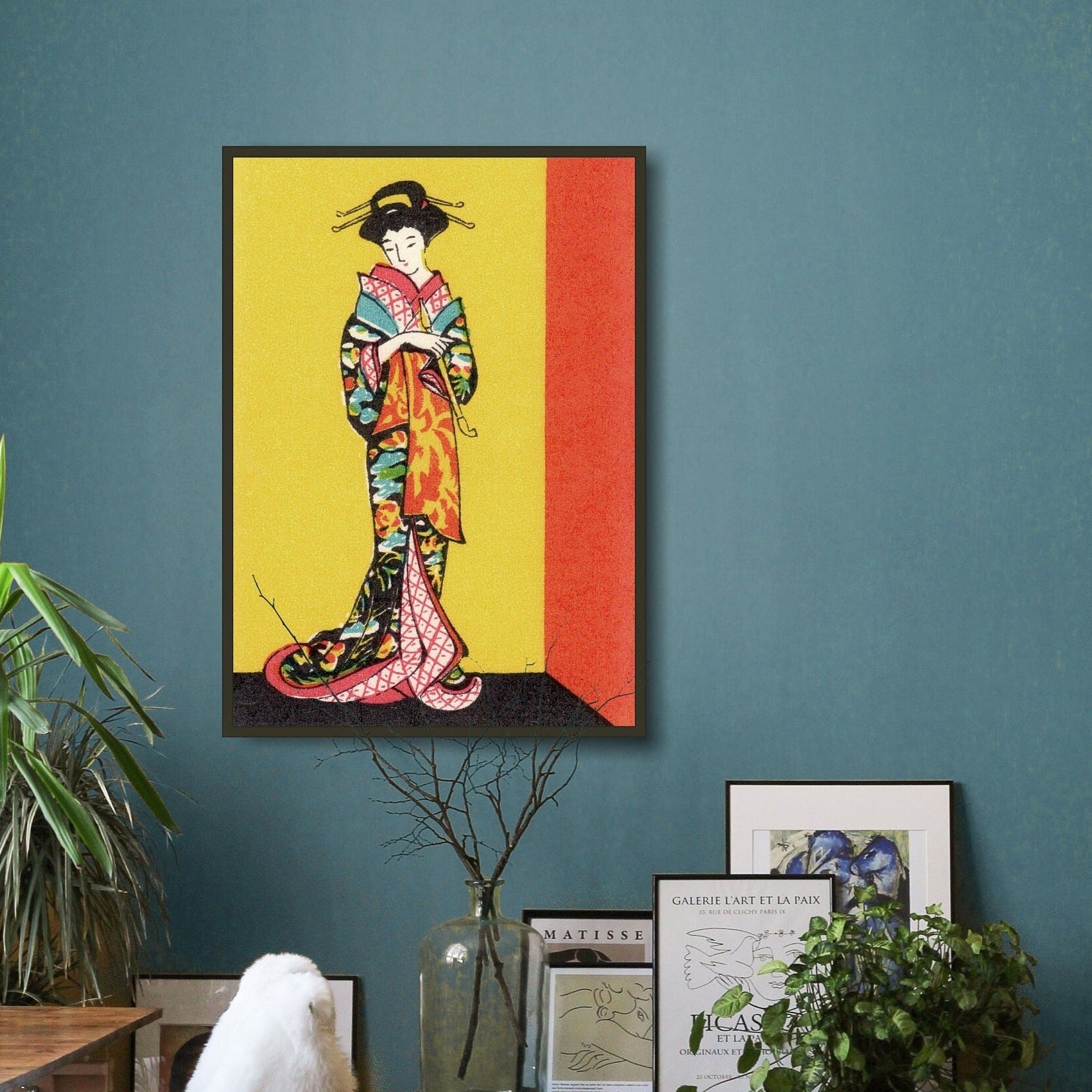 Japanese Geisha Girl Art Print | Vintage Japan Decor | Asian Art