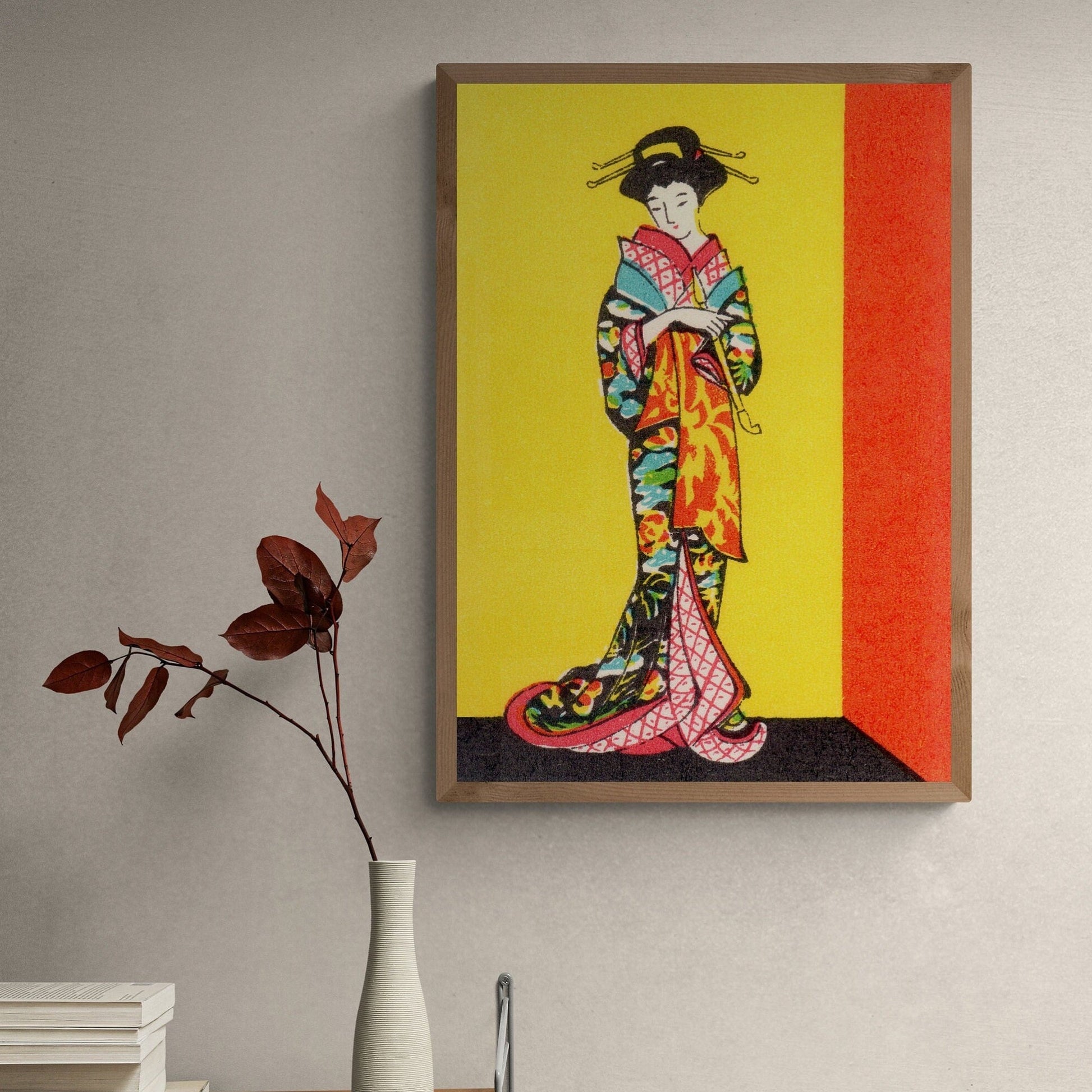 Japanese Geisha Girl Art Print | Vintage Japan Decor | Asian Art