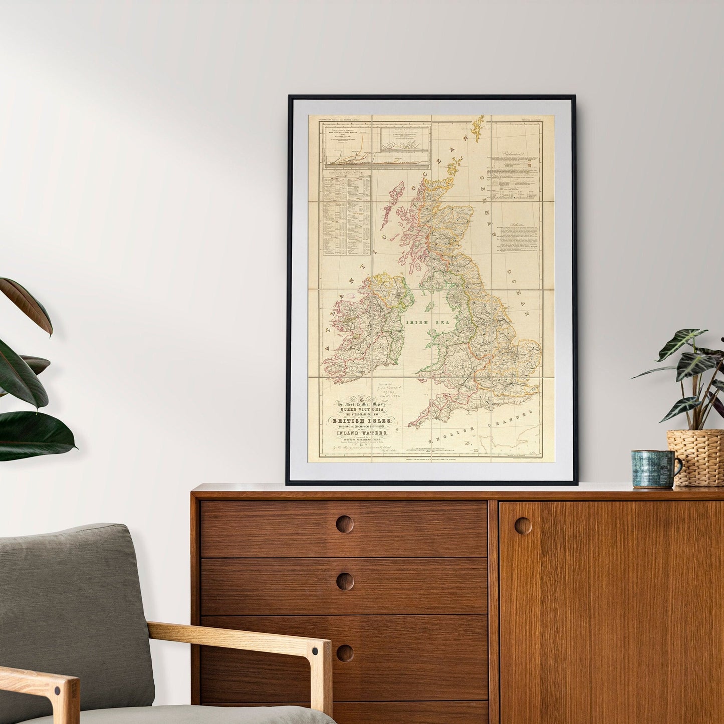 Vintage Victorian Map of the British Isles | Art Print | Historical Home Decor | Antique Travel Poster