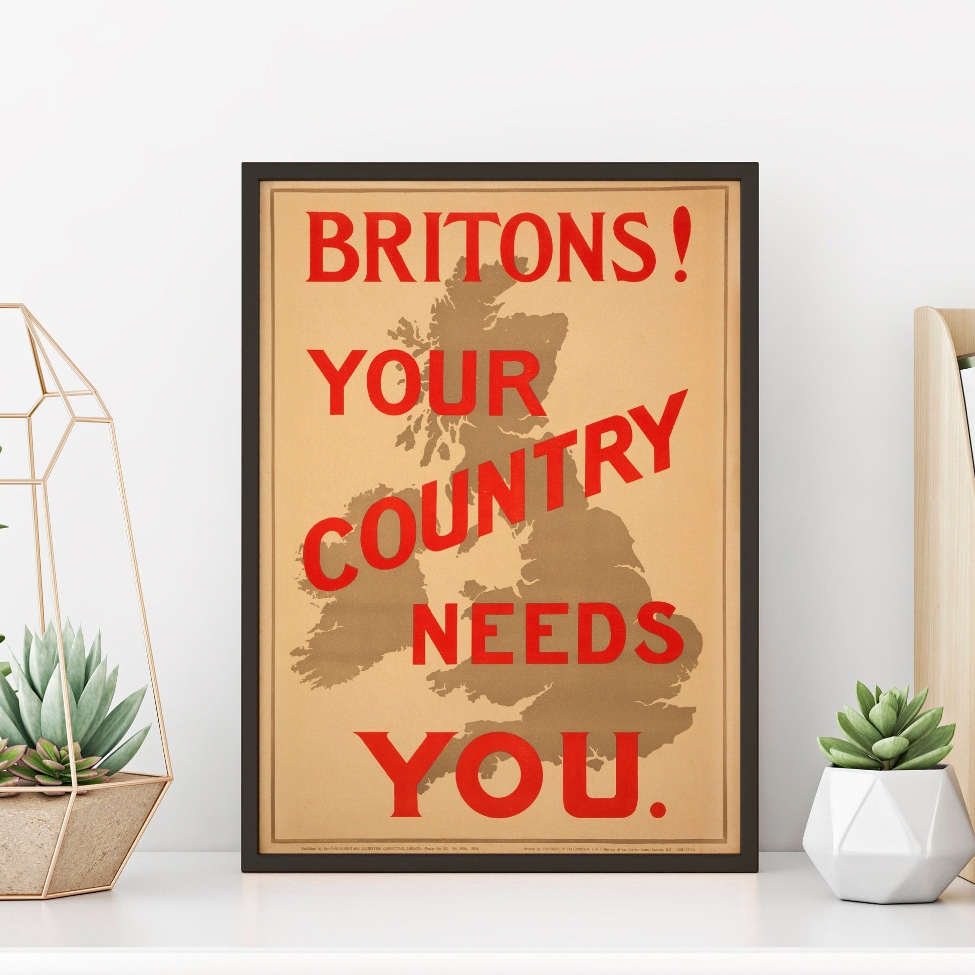 British Wartime Poster Print | Historic War Recruitment Artwork | Vintage Home Decor | Unique Wall Art | WWII Memorabilia