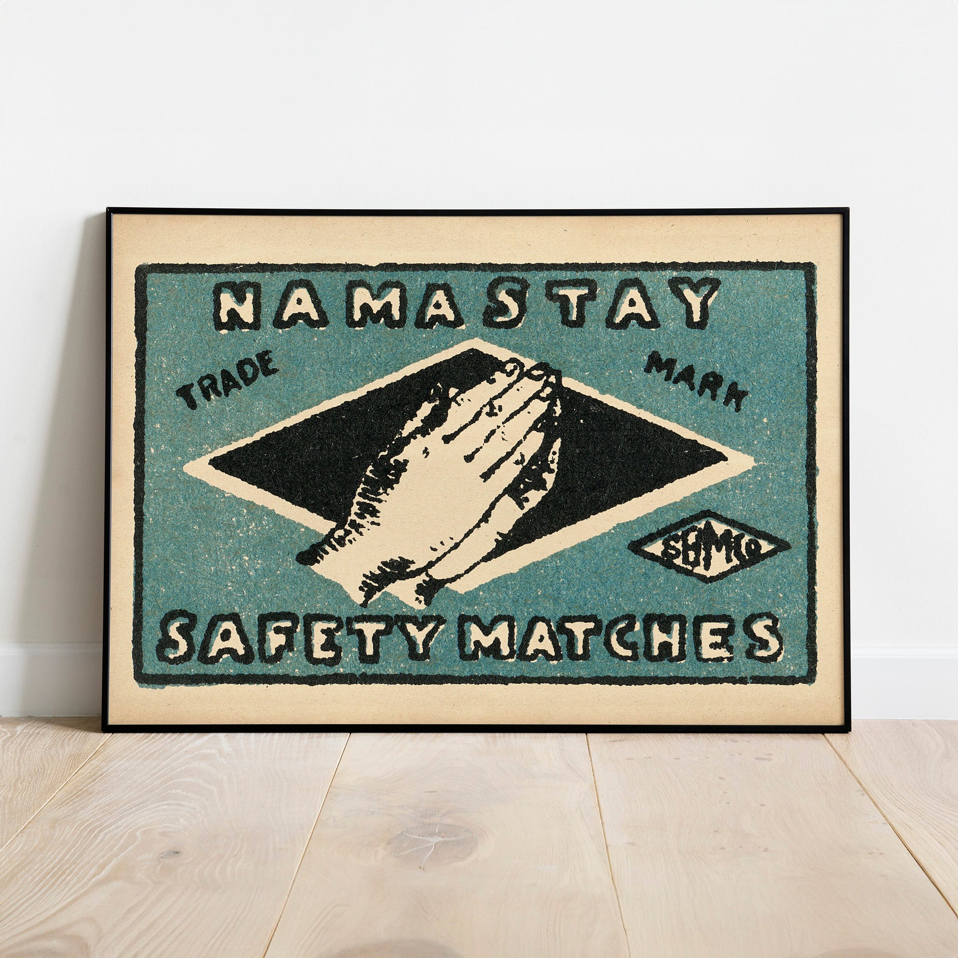 Namaste Print | Vintage Yoga Art | Namastay Wall Art | Yoga Studio Decor | Spiritual Inspirational Gift | Meditation Poster