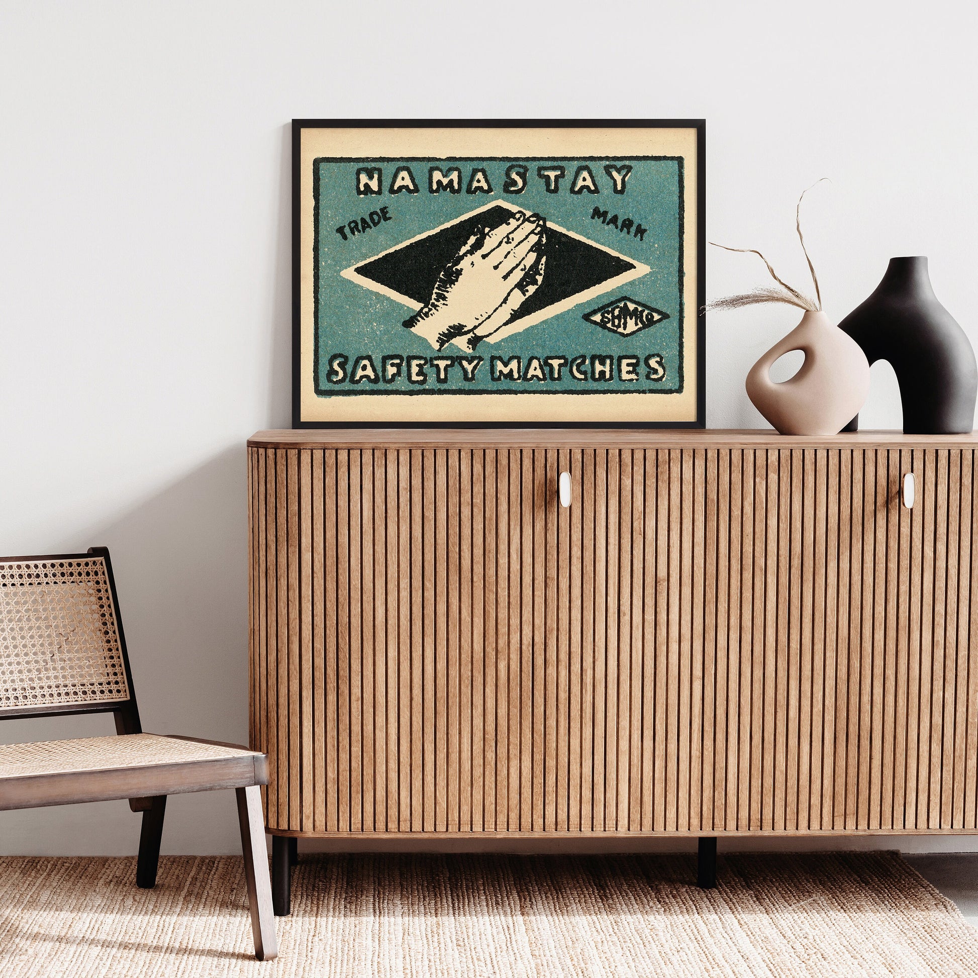 Namaste Print | Vintage Yoga Art | Namastay Wall Art | Yoga Studio Decor | Spiritual Inspirational Gift | Meditation Poster