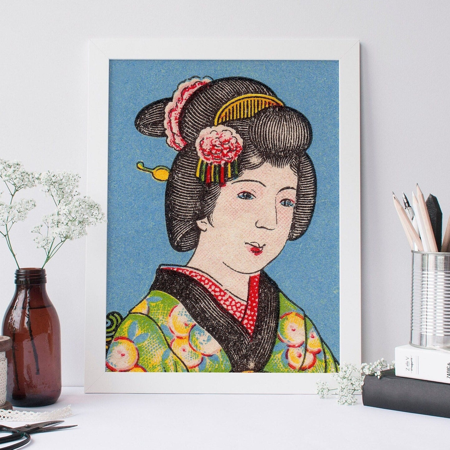 Japanese Lady Print | Art of Japan | Gallery Wall Prints | Vintage Geisha Girl | Japanese Decor | Asia Aesthetic