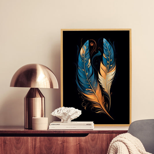 Art Deco Feathers Art Print | 1930s Decor | Deco Elegance | Unique Home Gift