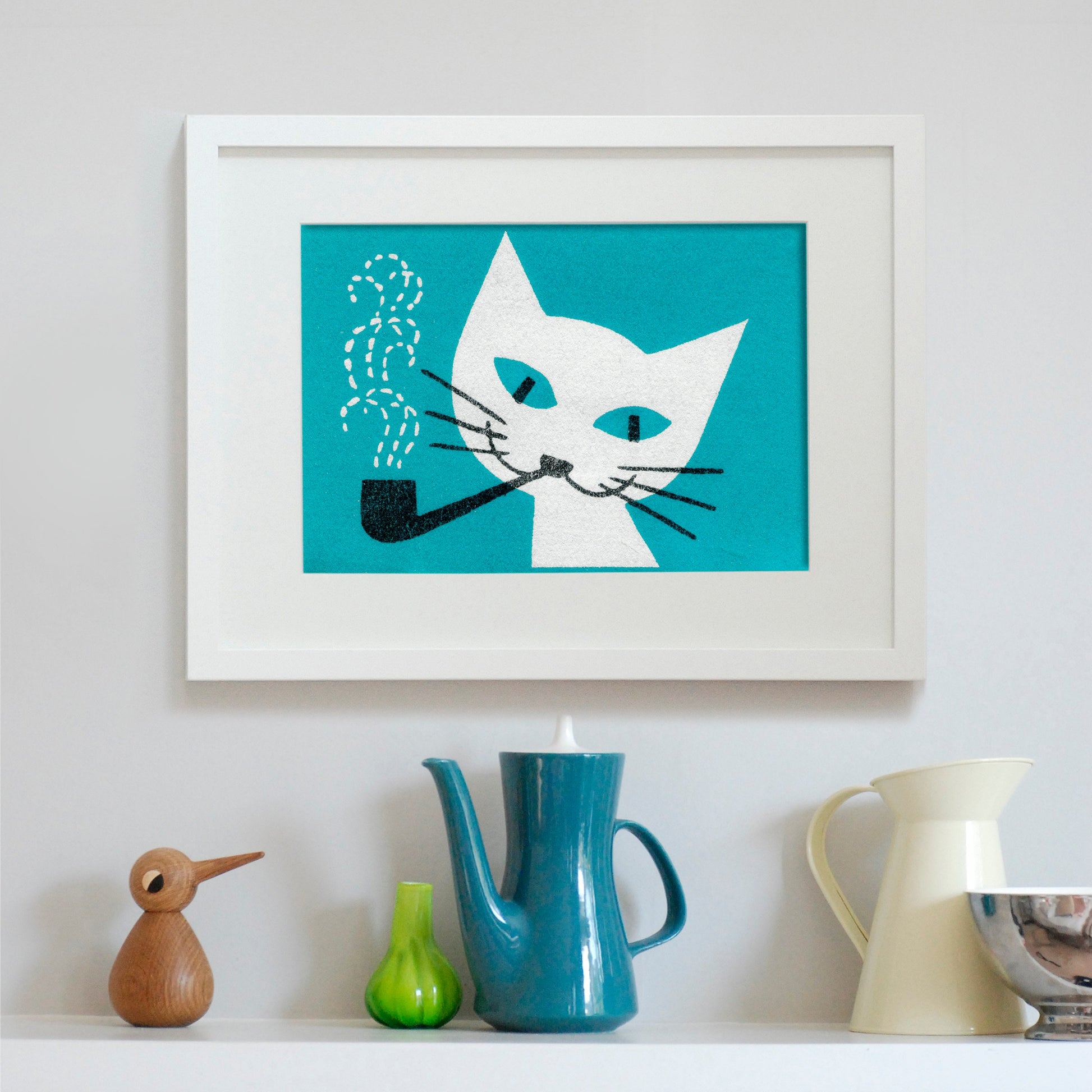 Vintage Cat Poster | Cat Decor | Love Cats Poster | Large Wall Art | Mid Century Modern