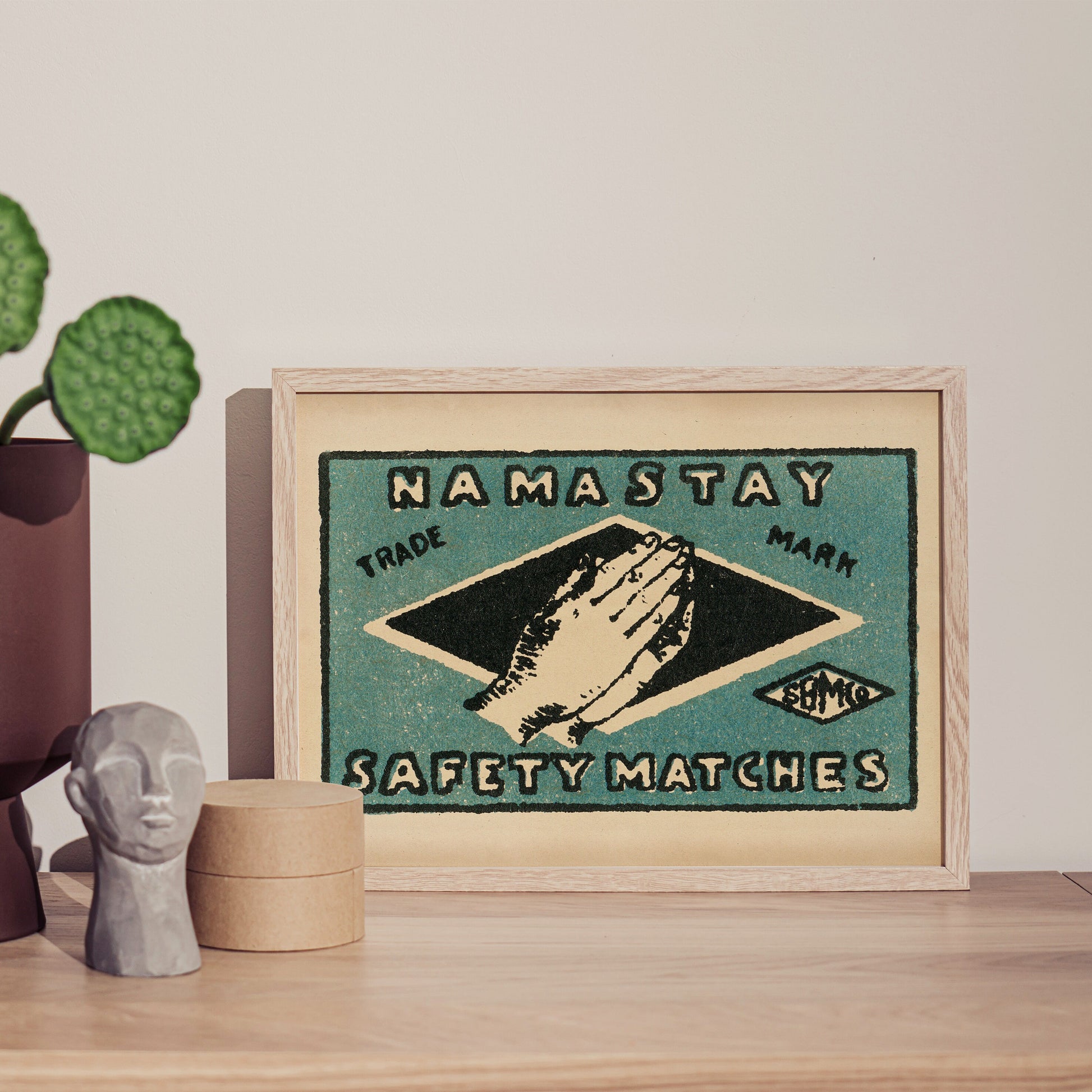 Namaste Print | Vintage Yoga Art | Namastay Wall Art | Yoga Studio Decor | Spiritual Inspirational Gift | Meditation Poster